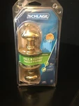 Schlage F40 Brass Doorknob, Hall/closet, In Box With Accessories. Fixed Price $10.00.