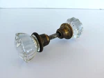 Antique Glass Crystal Brass Door Knob Handle 2" Diameter Clear. Fixed Price $24.99.