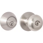 Steel Pro Brushed Nickel Deadbolt And Door Knob Combo BFX2B91B. Fixed Price $37.82.