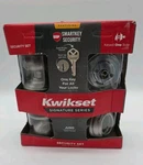 Kwikset Juno Satin Nickel Entry Door Knob & Single Cylinder Deadbolt Combo Pack. Fixed Price $35.00.