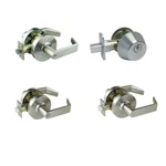 Heavy Duty Satin Chrome Grade 2 Commercial Door Locks Levers Handles Keyed Entry. Fixed Price $447.00.