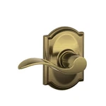 Schlage F10ACC609CAM Camelot Trim With Accent Hall And Closet Lever, Antique Bra. Fixed Price $70.65.
