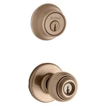 Kwikset 690P 5CP 6ALRCSK6 Combination Lockset, Knob Handle, Polo Design, Antique. Fixed Price $56.08.