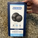 Schlage Plymouth Privacy Door Knob Matte Black Bed/bath F40 Plhy 622 Brand New. Fixed Price $19.99.