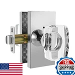 Dllween Glass Door Knobs, Crystal Interior With Lock, Polished Chrome. Fixed Price $76.42.