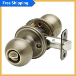 BK2030AB Privacy Locking Ball Knob - Antique Brass, 1 Pack With Adjustable Latch. Fixed Price $32.99.