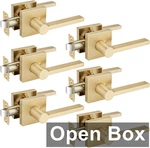 6 Pcs Satin Brass Door Handles, Interior Gold Finish, Passage Heavy Duty. Fixed Price $98.04.