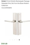 Emtek 8141US15 10 Inch Stretto Rectangular Passage Sideplate Entry Set. Fixed Price $125.00.