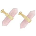 Mookaitedecor Set Of 2 Rose Quartz Double Crystal Points Drawer Knobs With Sc.... Fixed Price $50.10.