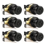 Brotima 6 Pack Black Passage Door Knobs Interior, Closet Knob, Matte. Fixed Price $86.24.