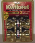 Kwikset 2 Keyed Brass Door Entry Locksets Knobs 4 Identical Keys J. Fixed Price $100.00.