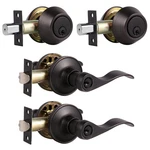 Probrico Deadbolt With Handle Set Keyed Alike, Front Exterior Door Lock. Fixed Price $58.40.