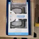Schlage F40 Vla 619 Door Lever Bed & Bath - Satin Nickel , New Box. Fixed Price $22.49.