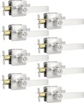 Gobekor 8 Pack Privacy Door Lever - Keyless, Satin Nickel. Fixed Price $155.94.