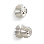 Premier Lock Entry Door Knob Combo Set With Deadbolt And 6 Keys Keyed Alike. Fixed Price $74.40.