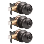 Gobekor 3 Pack Privacy Door Knobs Interior Oil Rubbed Bronze With Lock. Fixed Price $42.10.