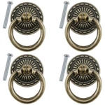 Aylifu 4-PIECE Antique Bronze Knob Handle Drawer Ring Single Hole Pull W.... Fixed Price $15.89.