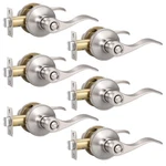 Knobonly 6 Pack Satin Nickel Privacy Door Levers Interior Handles For Be.... Fixed Price $98.17.