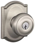 Schlage F51-GEO-CAM Georgian Keyed Entry Door Knob Set Nickel. Fixed Price $44.41.