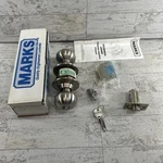 Marks 110F/32D-E4 Lefthand Storeroom Knob Cylindrical Lockset Satin Stainless. Fixed Price $127.99.
