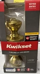 New Kwikset Polished Brass Juno Keyed Entry Doorknob Smartkey Microban 97402-742. Fixed Price $24.00.