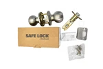Kwikset Safe Lock Entry Door Knob Satin Nickel Regina Model SK5000RG Silver. Fixed Price $18.99.