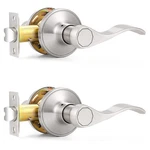 Probrico Brushed Nickel Wave Passage Door Handle Hall/closet, Easy Install. Fixed Price $65.82.