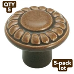 5-PACK Amerock BP1321-DG Distressed Brown 3/8" Cabinet Knob Washed Ceramics. Fixed Price $27.74.