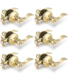 Gobrico Drop-style Bedroom Bathroom Door Locksets Levers Polished Brass 6 Pack. Fixed Price $61.62.
