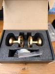 Dairazan Modern Satin Gold Metal Round Dummy Door Knobs Set Of 2 With Hardware. Fixed Price $35.00.