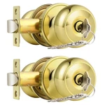 Probrico Polished Brass Entry Door Knob With Lock And 2 Pack Not Keyed Alike. Fixed Price $49.92.