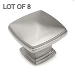Lot 8 Cosmas Satin Nickel Oversized Square Cabinet Knobs #4304SN. Fixed Price $31.95.