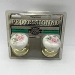 Rare Taymor (gainsborough) Floral Porcelain & Gold Tone Door Knobs Hall Closet. Fixed Price $71.89.
