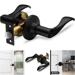 Iron Black Privacy Door Handle Thumb Turn Lock Bedroom Bathroom Reversible. Fixed Price $48.29.