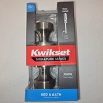 Kwikset Pismo Satin Nickel Bed/bath Microban Antimicrobial Door Knob With Lock. Fixed Price $10.97.