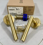 Emtek 5109US4 Stuttgart Right Handed Passage Door Lever Set Satin Brass. Fixed Price $98.80.