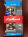 2 New And Sealed Kwikset Signature Series Antique Brass Bed & Bath Door Knob. Fixed Price $54.99.