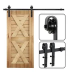 6.6FT Stainless Steel Sliding Door Hardware Kit Wood Barn Track Set Modern. Fixed Price $39.58.