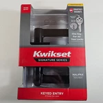 Kwikset Halifax Matte Black Keyed Entry Door Lever Lock Smartkey 740HFL Sqt. Fixed Price $28.95.