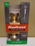 New Kwikset Satin Brass Hall Closet Door Knob 97201-112. Fixed Price $8.00.
