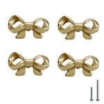 4 Pack Gold Brass For Dresser,drawers And Cabinet, Decorative Bow Knobs.... Fixed Price $49.37.