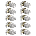 Brushed Nickel Round Door Knobs Privacy Passage Wave Levers Entry Locks. Fixed Price $38.10.