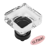 *10 Pack* Cosmas Cabinet Hardware Flat Black Square Knob Clear Glass #6377FB-C. Fixed Price $54.33.