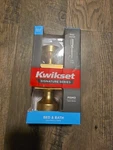 Kwikset Pismo Square Bed & Bath Privacy Locking Door Knob Satin Brass 97301-035. Fixed Price $21.60.