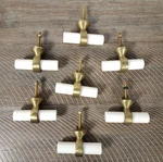 Of 7 Brass Bar Drawer Knobs Closet Pulls Kitchen Cabinet Door Handle. Fixed Price $28.00.