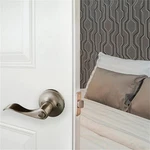 Stratford 6-WAY Metal Privacy Silver Satin Nickel Bed And Bath Door Lever. Fixed Price $40.22.