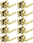 10 Pack Gold Privacy Door Handles With Lock, Heavy Duty Keyless Set. Fixed Price $182.99.