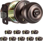 Colonial Oil Rubbed Bronze Privacy Door Knob Set - 10 Pack, Keyless Lock. Fixed Price $67.99.
