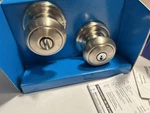 Schlage Accents Satin Nickel Keyed Entry Door Knob FA51 V3 And 619. Fixed Price $18.99.