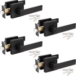 Knobwell 4 Pack Square Passage Lever Door Handle, Modern Black Closet. Fixed Price $66.33.